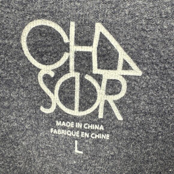 CHASER Sweatshirt Womens Large DOGS Heart Blue Pullover Comfy Long Sleeves - Picture 3 of 8